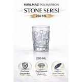 İstanbul Horeca Kırılmaz Polikarbon Stone Serisi Bardak 6 Adet 250 Ml Cam Görünümlü Desenli Tasarım