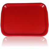 İstanbul Horeca Kuka Store 26.9X35.5 20 Adet Abs Plastik Tepsi - Self Servis Tepsisi (Büfe Fast Food Tepsisi) - Kırmızı
