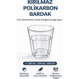İstanbul Horeca Polikarbon Casablanca Bardak Kırılmaz Cam Görünümlü 6 Adet 250 ml Restoran Otel Tipi - Şeffaf