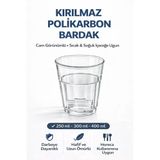 İstanbul Horeca Polikarbon Casablanca Bardak Kırılmaz Cam Görünümlü 6 Adet 250 Ml Restoran Otel Tipi