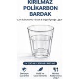 İstanbul Horeca Polikarbon Casablanca Bardak Kırılmaz Cam Görünümlü 6 Adet 400 ml Restoran Otel Tipi - Şeffaf