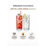 İstanbul Horeca Polikarbon Kırılmaz 280 Ml Long Drink Bardağı Cam Görünümlü Şık Tasarım