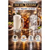İstanbul Horeca Polikarbon Kırılmaz 560 Ml Kulplu Bardak Ayran Bardağı Meşrubat Ve Su İçin Uygun