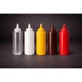 İstanbul Horeca Sosluk Sıkma Şişesi 1000 ml 5li Set Bpa Free - Kırmızı - 1 lt