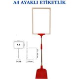 İstanbul Manken 1 Adet Kırmızı Beyaz A4 Ayaklı Etiketlik Sepet Etiketi Çerçeveli Etiketlik Eşek Askılık Etiketi