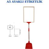 İstanbul Manken 1 Adet Kırmızı Beyaz A5 Ayaklı Etiketlik Sepet Etiketi Çerçeveli Etiketlik Eşek Askılık Etiketi