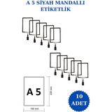 İstanbul Manken 10 Adet Siyah A5 Mandallı Raf Etiketi Sepet Etiketi Çerçeveli Etiketlik Eşek Askılık Etiketi
