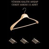 İstanbul Manken 15 Adet Yüksek Kalite 48 cm Ahşap Askı Ceket Askısı Takım Elbise Askısı - Ahşap Rengi