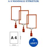 İstanbul Manken 3 Adet A4 Mandallı Raf Etiketi Sepet Etiketi Çerçeveli Etiketlik Eşek Askılık Etiketi Etiketi