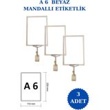 İstanbul Manken 3 Adet A6 Mandallı Raf Etiketi Sepet Etiketi Çerçeveli Etiketlik Eşek Askılık