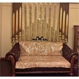 İstanbul Outlet Gümüş Varaklı Süngerli Dekoratif Koltuk Çekyat Örtüsü - Açık Kahverengi - 170 x 210 cm