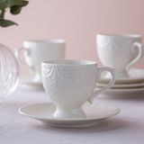Istanbul Porselen Mübrem 6 Kişilik Kahve Fincan Takımı - Beyaz - 90 ml