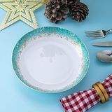 İstanbul Porselen Starlight Fine Bone New Year Yılbaşı 22 cm Çukur Tabak