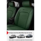 Istanbul Serisi Deri Oto Koltuk Kılıfı (Fiat Egea-Linea-Punto-Albea-Marea-Tipo-Uno Uyumlu) - Yeşil