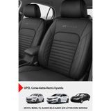 Istanbul Serisi Deri Oto Koltuk Kılıfı (Opel Corsa-Astra-Vectra Uyumlu) - Siyah