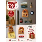 İstanbul Simit Magnet 7x7 cm Alçı Malzeme ile Güçlü Mıknatıs ve Dekoratif Tema