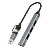 İstanbul Teknoloji mAcbook Uyumlu Type-C & USB Çiftli 4port USB 3.0 Splitter 5 Gbps Çevirici Hub Adaptör