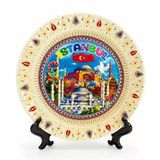 İstanbul Temalı Porselen Dekoratif Tabak 12 Cm Alk5837