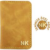 İstanbul Twingold Kişiye Özel Unisex Mini Cüzdan - Hardal Sarısı