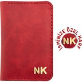 İstanbul Twingold Kişiye Özel Unisex Mini Cüzdan - Kırmızı