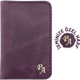 İstanbul Twingold Kişiye Özel Unisex Mini Cüzdan - Mor