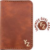 İstanbul Twingold Kişiye Özel Unisex Mini Cüzdan - Tobacco