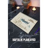 Istanbul Yazılı Ahşap Tarihsiz Plan Defteri - Süresiz Ajanda - Haftalık Planlayıcı - A5