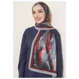 İSTANBULSTYLEMODA Desenli Bambu Kraş Şal - BORDO GÜMÜŞ bmb2808