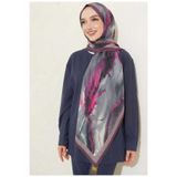 İSTANBULSTYLEMODA Desenli Bambu Kraş Şal -FUŞYA bmb2808