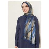 İSTANBULSTYLEMODA Desenli Bambu Kraş Şal-LACİVERT-KOTMAVİSİ bmb2808
