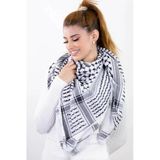 İstanbulstylemoda Kadın Erkek Puşi Filistin Siyah Beyaz Kefiye Model Kare Puşi Dubai Kaşmir Kumaş 130 X 130