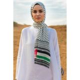 İSTANBULSTYLEMODA Pamuklu Keten Puşi, Poşu, Kefiye Şal 180x70 Ksl2324