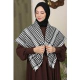 İSTANBULSTYLEMODA Pamuklu Puşi , Poşu, Kefiye Beyaz Şal 100x100 AYN24014