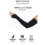 İSTANBULSTYLEMODA Siyah Parmak Geçmeli Kadın Kolluk Likralı Penye Tesettür Namazlık TYC7F5FD10A5D9E27D2C98200
