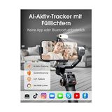 Isteady M6 Kit 3 Eksenli Cep Telefonu Stabilizatörü, Manyetik Aı Izleyicili Gimbal Akıllı Telefon, Ayarlanabilir Cct/rgb Dolum Işığı, 0,91 Inç OLED Ekran, Maks. Taşıma Kapasitesi 400 G, Volgging - standart
