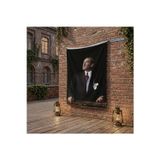 İstikbal Göklerdedir Atatürk Portresi poster Bayrak Raşel Kumaş 100x150 cm ATA10