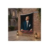 Istikbal Göklerdedir Atatürk Portresi poster Bayrak Raşel Kumaş 100x150 cm ATA32