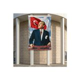 Istikbal Göklerdedir Mustafa Kemal Atatürk-Ay Yıldız Poster Poster Bayrak Premium Raşel Kumaş ATA33 2X3M