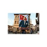 İstikbal Göklerdedir Mustafa Kemal Atatürk-Ay yıldız Poster Poster Bayrak Premium Raşel Kumaş ATA33