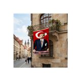 İstikbal GöklerdedirAtatürk ve Türk Bayrağı Poster Bayrak Premium Raşel Kumaş ATA36
