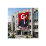 İstikbal GöklerdedirAtatürk ve Türk Bayrağı Poster Bayrak Raşel Kumaş 6x9 metre ATA36