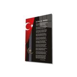 İstiklal Marşı ve Türk Bayrağı Cam Tablo Modern Ev Ofis Salon Hediyelik Büyük Tablo Duvar Dekoru