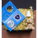 İstiridye İçinde Gerçek İnci Kolye & Beyaz Mini Melek Kar Küresi & Peluş Anahtarlık Hediye Seti