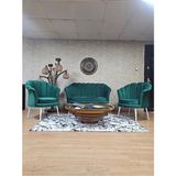 Istiridye Takım Beyaz Boyalı Sivriltme Ayak Çay Seti Koltuk Takımı Yeşil Renk 110 x 48 Boyut/ebat - Çok Renkli