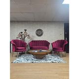 Istiridye Takım Krom Kaplama Telli Ayak Çay Seti Koltuk Takımı Bordo Renk 110 x 48 Boyut/ebat - Çok Renkli