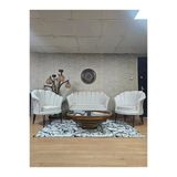 İstiridye Takım Siyah Boyalı Telli Ayak Çay Seti Koltuk Takımı Krem Renk 110 X 48 Boyut/Ebat