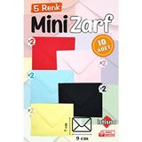 İstisna 10 Adet 7x9 Cm 5 Renk Mini Hediye Doğum Günü Dilekleri Düğün Para Davetiye Mektup Zarfı - Çok Renkli