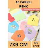 İstisna 100 Adet 7x9 Cm Kaliteli Canlı Renkli Doğum Günü Için Sevimli Mini Kart Davetiye Zarfları - Standart