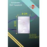 İstisna 100 Adet 8x12 Cm Kendinden Yapışkanlı Açılıp Kapanabilir Şeker Kurabiye Şeffaf Plastik Poşet Torba
