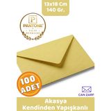İstisna 100 Adet Akasya Sarı Zarf Pantone Yılın Renkleri 140 Gr. 13X18 cm Kendinden Yapışkanlı Zarf Hediye Doğum Günü Dilekleri Düğün Para Davetiye Mektup Kartpostal Zarfı